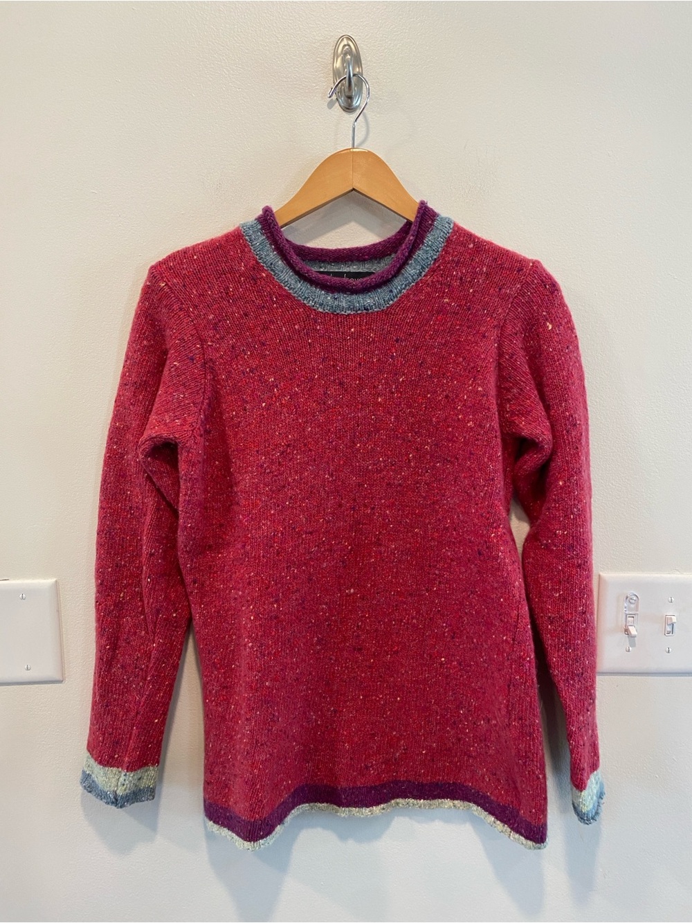 Irelands eye 100% merino wool rolled neck sweater women’s size medium bright